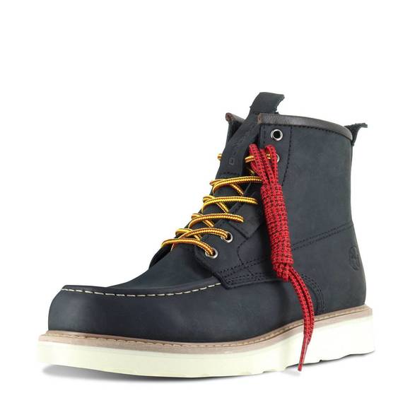 NEW BERRENDO men's moc wedge steel toe work boots in black - Picture 3 of 3